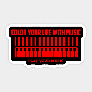 Color your life with music Sticker